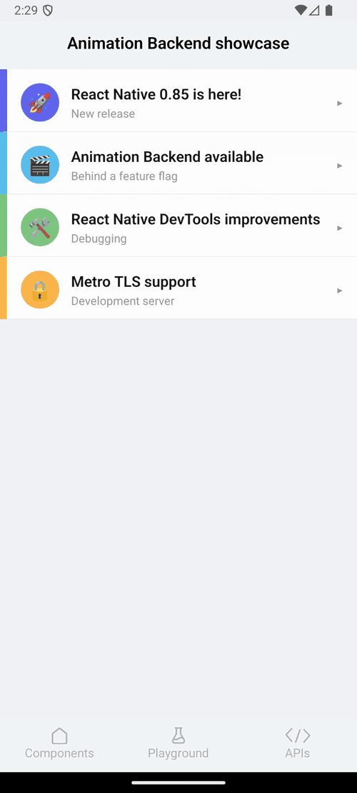 Animation Backend demo on Android